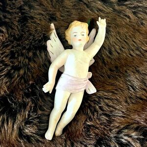 Vintage Bisque Putti German C 1953 Christmas ornament number 56847